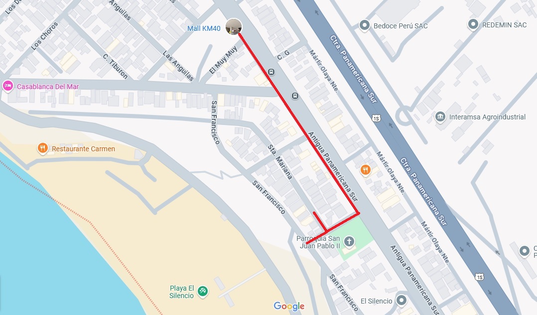 Plano de ubicación del departamento en venta en Punta Hermosa